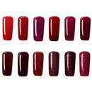 12 Colors Nano Wine Red Color System Nail Art UV Gel Polish Soak-off 12ml