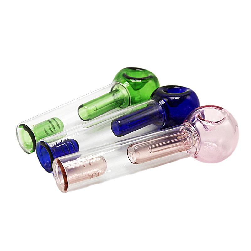 6 Inch Mini Glass Pocket Pipe Bubbler Hand Straw Bottle Glassware