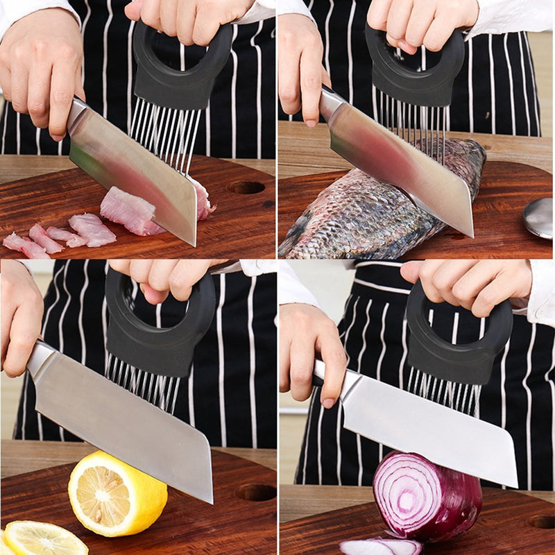 KCASA KC-MS07 Multifunctional Tomato Onion Slicer Holder With Stainless Steel Odor Remover Soap