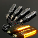 4pcs Motorcycle LED Turn Signal Indicator Blinkers Amber Light Carbon Body Shell