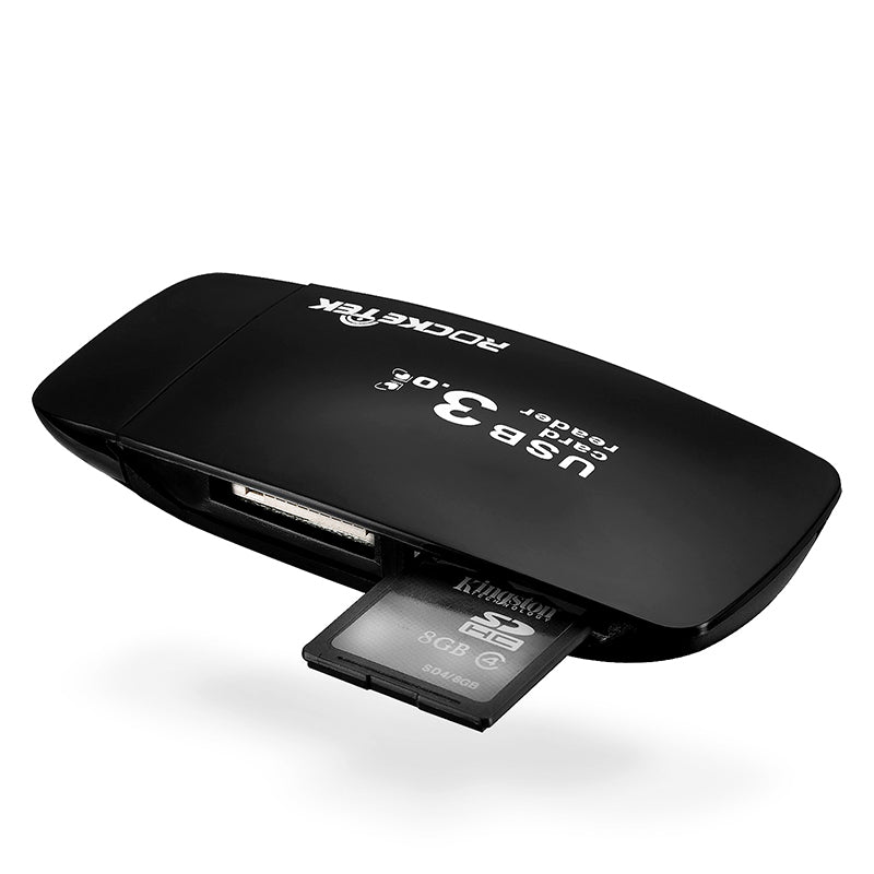 Rocketek CR8 4-In-1 USB 3.0 to TF SD CF MS Card Reader with LED Indicator