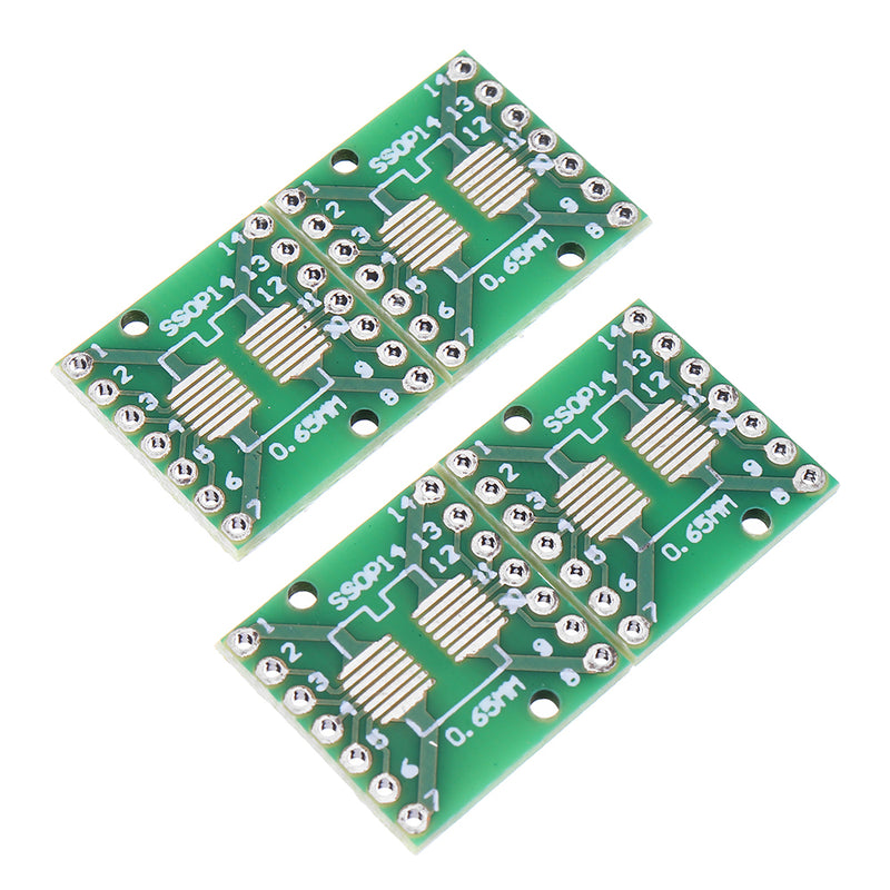 200pcs SOP14 SSOP14 TSSOP14 To DIP14 Pinboard SMD To DIP Adapter 0.65mm/1.27mm To 2.54mm DIP Pin Pitch PCB Board