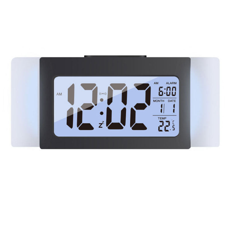 Smart Light Sense LCD 12/24H Alarm Clock Temperature Week Data Display Big Screen Mute Snooze Alarm Clock Office Home Decorations