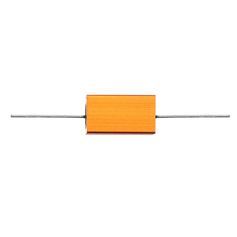 10pcs RX24 5W 100R 100RJ Metal Aluminum Case High Power Resistor Golden Metal Shell Case Heatsink Resistance Resistor