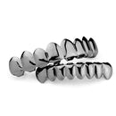 2Pcs Gold Silver Plated Custom Teeth Grill 8 Tooth Hip Hop Top & Bottom Teeth Grill Removable Mouth Grillz set