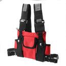 Nylon Radio Walkie Talkie Chest Pockets Harness Bag Backpack Holster Pack Pouch