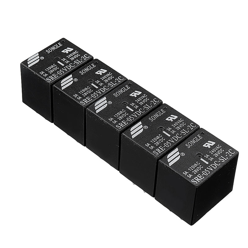 5Pcs SRE-05V 12V 24VDC-SL-2C Relay Module 3A 8PIN