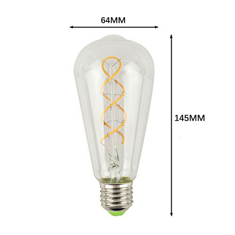 E27 4W ST64 Edison Dimmable Clear Gold Warm White Retro Edison LED Light Bulb AC110-130V AC220-240V