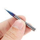 Drillpro 2 Flutes HRC65 Milling Cutter 0.4-0.9mm Nano Blue Coating Carbide End Mill