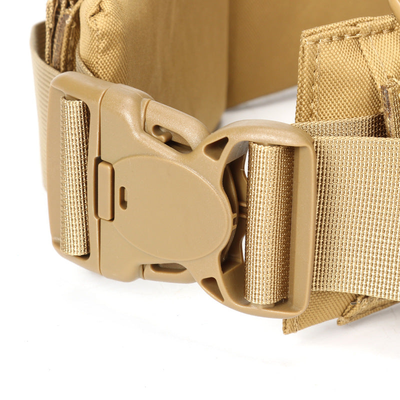 Khaki Tactical Molle Waist Belt Outdoor Camping Hunting CS Adjustable Soft Padded Belt Army Convenient Combat Girdle