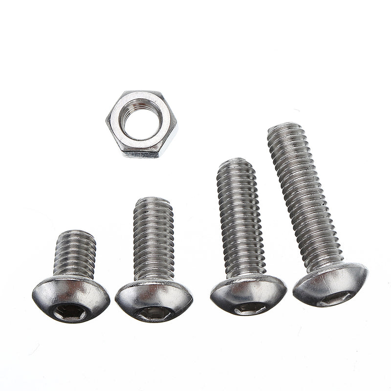 Suleve MXSS6 440Pcs A2 Stainless Steel Round Head Hexagon Screw Nut Kit Set M3 M4 M5