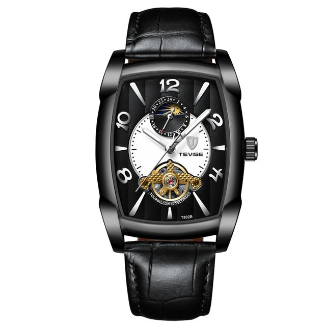 TEVISE T802B Business Style Men Wrist Watch Moonphase Date Display Automatic Mechanical Watch