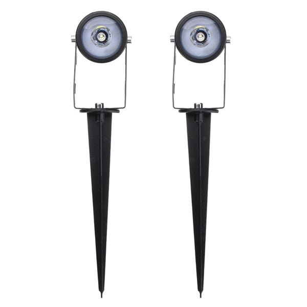 Solar Powered Two Spotlights LED Waterproof Outdoor Garden Lawn Yard Porch Walkway Lamps