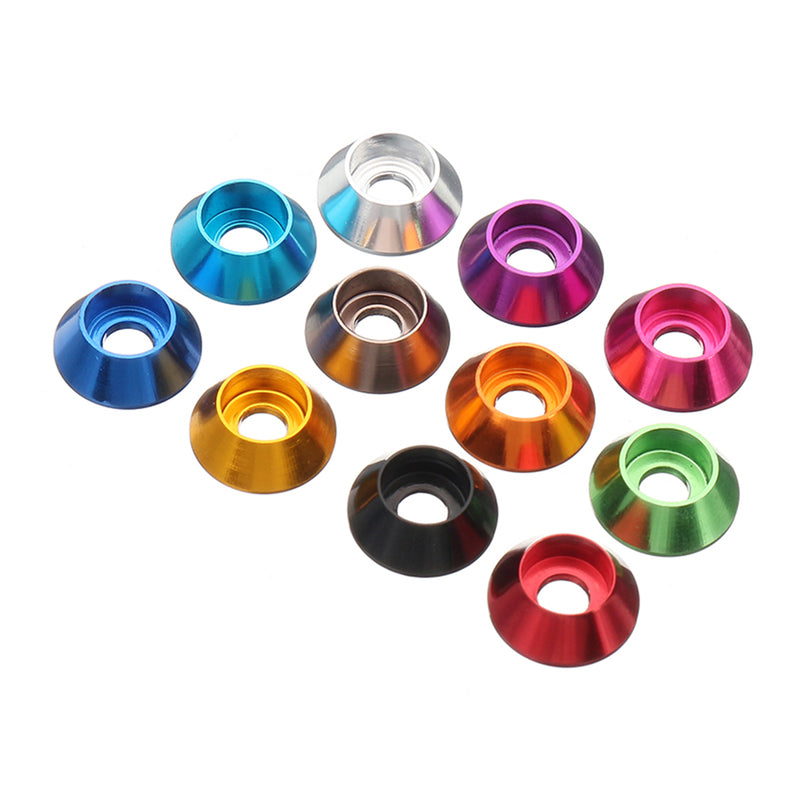Suleve M3AN13 50Pcs M3 Cup Head Hex Screw Gasket Washer Nuts Aluminum Alloy Multicolor