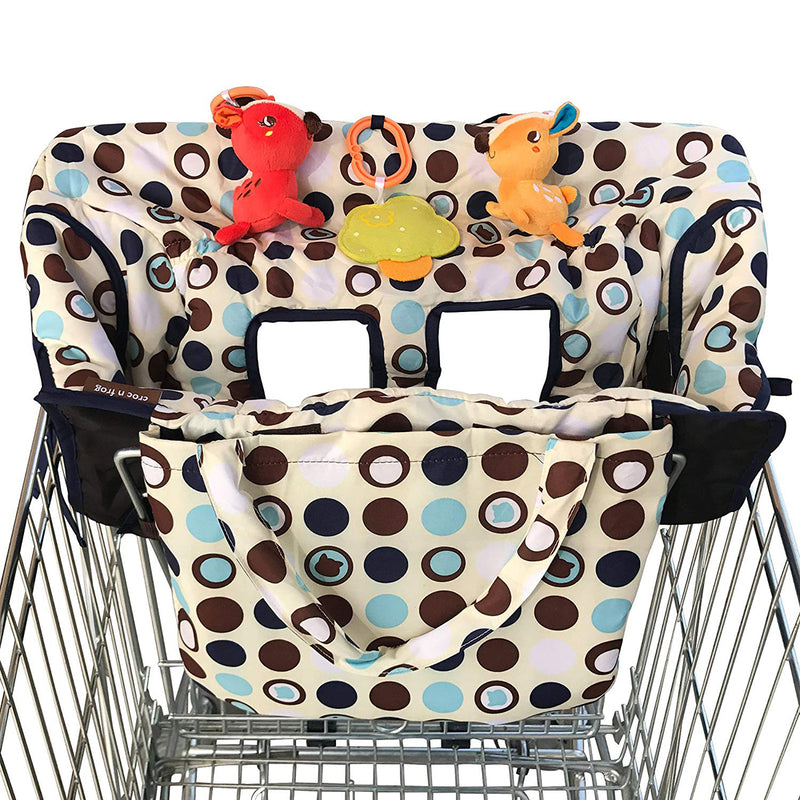 Baby Kids Shopping Cart Cover Cushion 2-in-1 High Chair Cover Machine Washable Folds Into Compact Carry Bag for Boy or Girl
