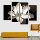 Miico Hand Painted Four Combination Decorative Paintings Botanic Lotus Wall Art For Home Decoration
