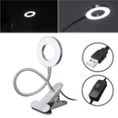 USB Flexible Clip-On LED Bedside Desk Reading Light White/Warm White Portable Make Up Night Lamp