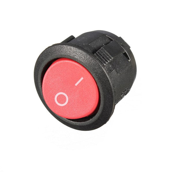 10Pcs Red Mini Round 2 Pin SPST ON-OFF Rocker Push Button Switch