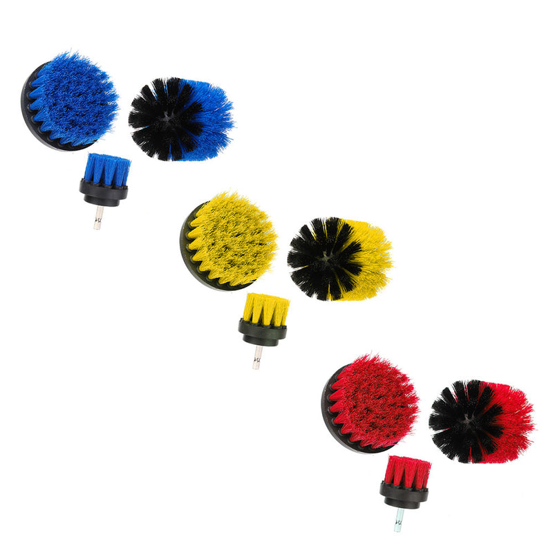 3Pcs Yellow/Red/Blue Drill Cleaning Brush Tub Cleaner Tile Grout Power Scrubber Combo Kit