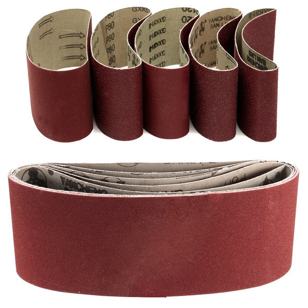 5pcs 457x75mm Sanding Belt 60/80/100/120/240 Grit Abrasive Belts Polishing Tool