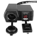3 In 1 Motorcycle Ignitor Waterproof Dual USB Socket Voltmeter