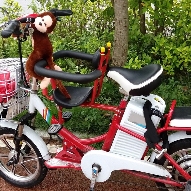 Electric Bike Child Seat Front Seat Carrier For Baby Kids 100kg Safety Pedal Handrail