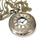 DEFFRUN Vintage Roma Steampunk Quartz Pendant Necklace Women Pocket Watch