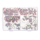 Suleve 120Pcs Fuel Hose Line Tubing Clamp 6 Size Spring Band Action Pipe Clip Color-Zinc Plated