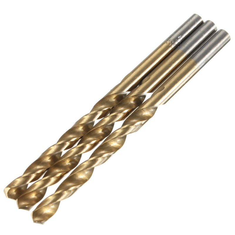 99pcs 1.5mm - 10mm Titanium Coated High Speed Steel Drill Bit Set Manual Twist Drill Bits