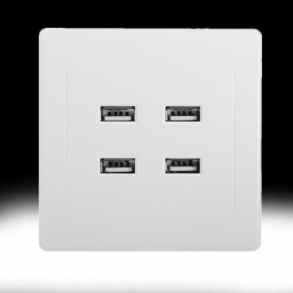 3.1A AC Power Wall Receptacle Socket Plate  Charger Outlet Panel with 4 USB Port