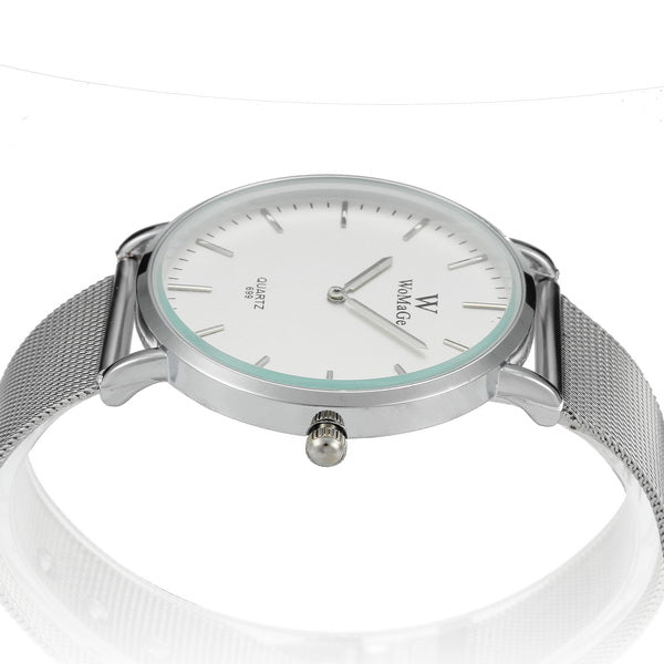 Fashion Couple Quartz Watch Casual Rose Gold Mesh Band Wrist Watch