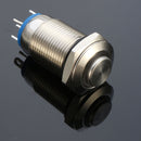 Silver 12mm LED Metal Push Button Latching Switch 4Pin Waterproof Push Button Switch
