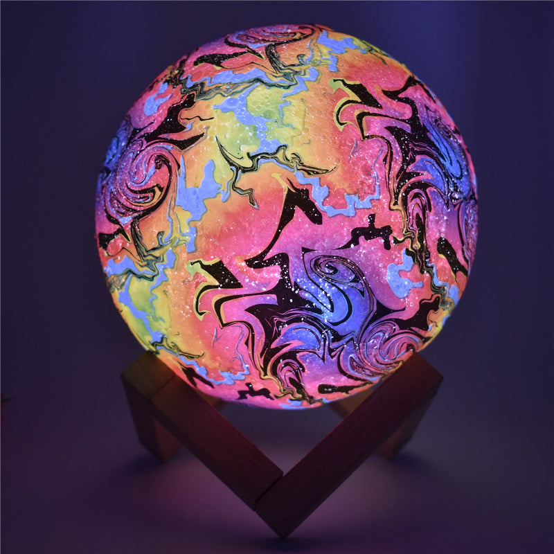 3D Printing Moon Lamp Christmas Decorations Space LED Night Light Remote Control USB Rechargeable Gift