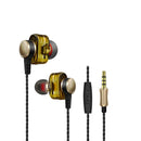 HiFi Dual Dynamic Driver Earphone 3.5mm Jack Stereo Bass Headphone with Mic for iPhone Samsung