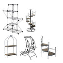 Modern Decorations Iron Plant Rack Stand Plants Succulent Shelf  Stair Shape Desktop Garden Flower Stand