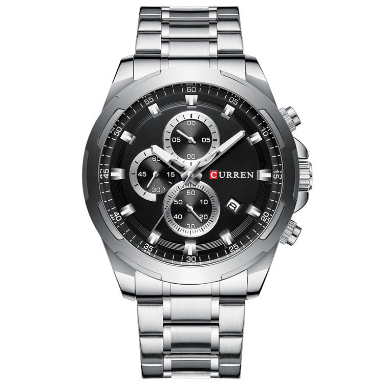 CURREN 8354 Calendar Auto Date Display Men Watch Stainless Steel Band Quartz Watch