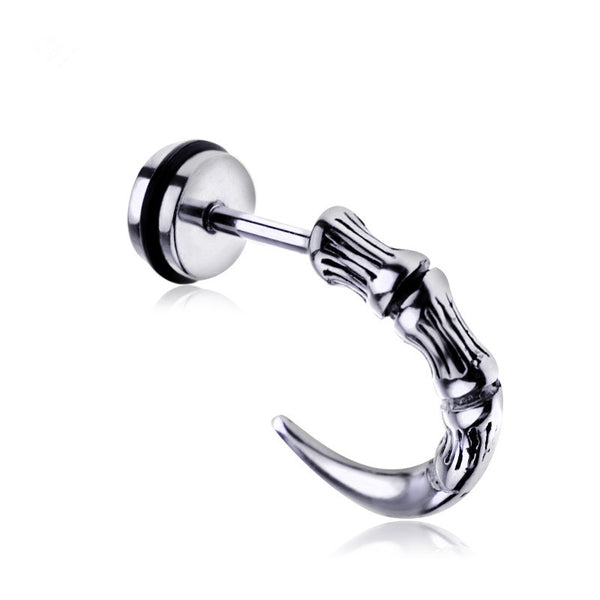 Punk Eagle Claw Shape Piercing Stud Earring Fashion Stainless Steel Earrings for Men