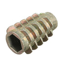 5Pcs M6x20mm Hex Drive Screw In Threaded Insert For Wood Type E