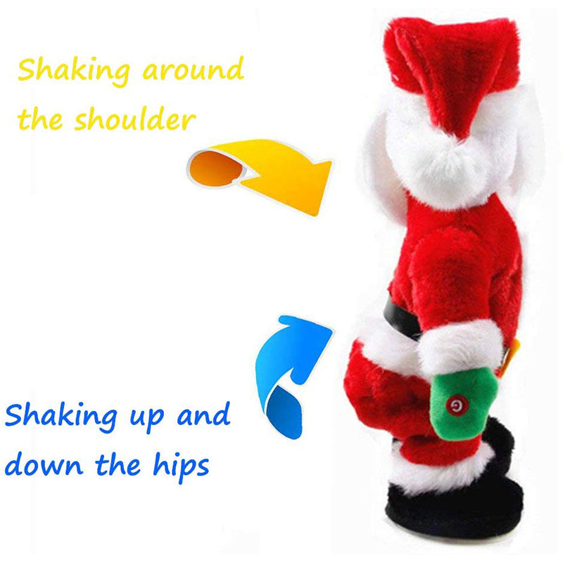 14 Inch Christmas Santa Claus Shaking Hip Singing Dancing Electric Toys Gift