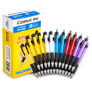Comix BP104R 24 Pcs Press Ballpoint Pens 0.7mm Blue Ink Color Writing Pen Signing Pen Office School Supplies Kids Students Stationery Gift