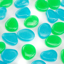 300Pcs Luminous Artificial Pebbles Stone Aquarium Fish Tank Garden Outdoor Decorations