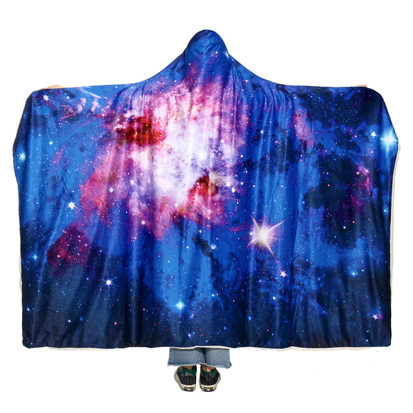 150x200cm Starry Sky Hooded Blankets Wearable Soft Winter Bed Cover Halloween