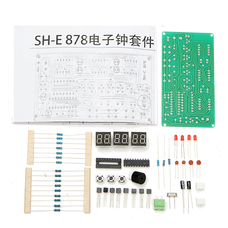 10pcs 5V-12V AT89C2051 Multifunction Six Digital LED DIY Electronic Clock Kit