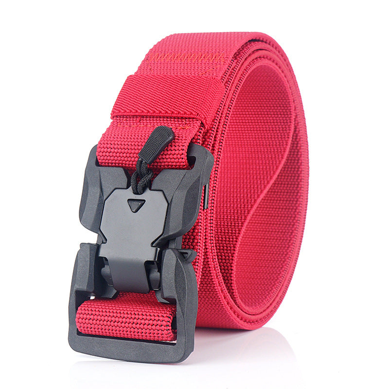 125cm AWMN ES19 Punch Free Magnetic Elastic Buckle Nylon Tactical Belt For Man Women