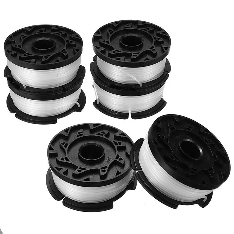 6pcs 30ft Trimmer Line Replacement Spool Cap Cover Spring For Black And Decker String Trimmers