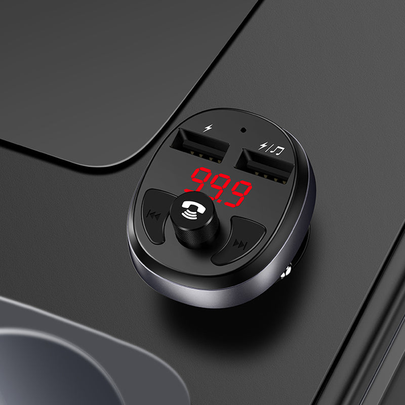 USAMS 3.1A Dual USB Bluetooth Adapter FM Transmitter Aux Modulator Car Charger For HUAWEI P30 iPhone X XS S10 S10+ Handsfree MP3 Player Audio Player