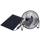 Black Solar Panel Powered USB Fan 8 Inch 5W Cooling Ventilation for Outdoor Traveling Home Office