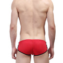 Swimming Trunks Drawstring Boxer Patchwork Side Button Swimsuits for Men