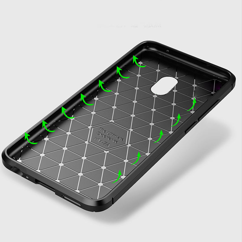 Bakeey Luxury Carbon Fiber Shockproof Silicone Protective Case For Xiaomi Redmi 8/ Xiaomi Redmi 8A