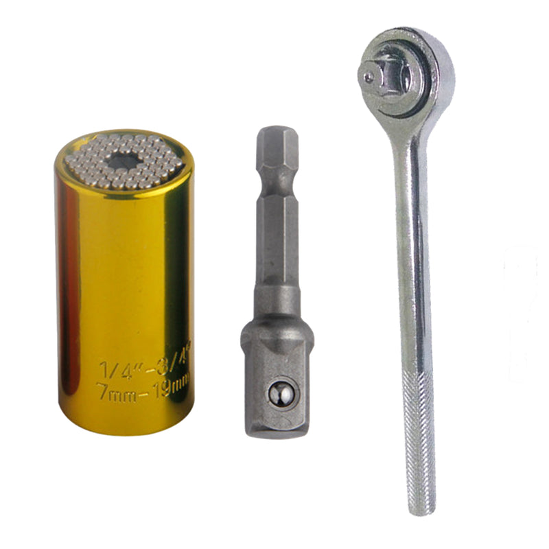 Universal Socket 3pcs 7-19mm Multi-Function Gator Socket Adapter Magical Grip Wrench Adapter Set